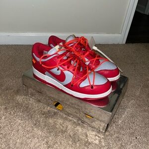 Off White x Dunk Low University Red Size 9